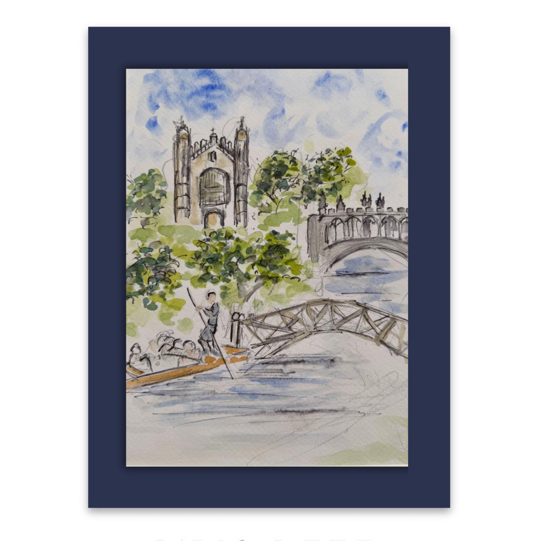Cambridge River and Scenes watercolour