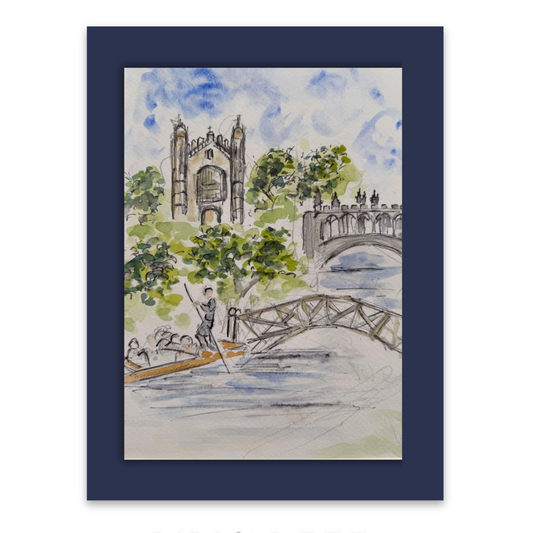 Cambridge River and Scenes watercolour