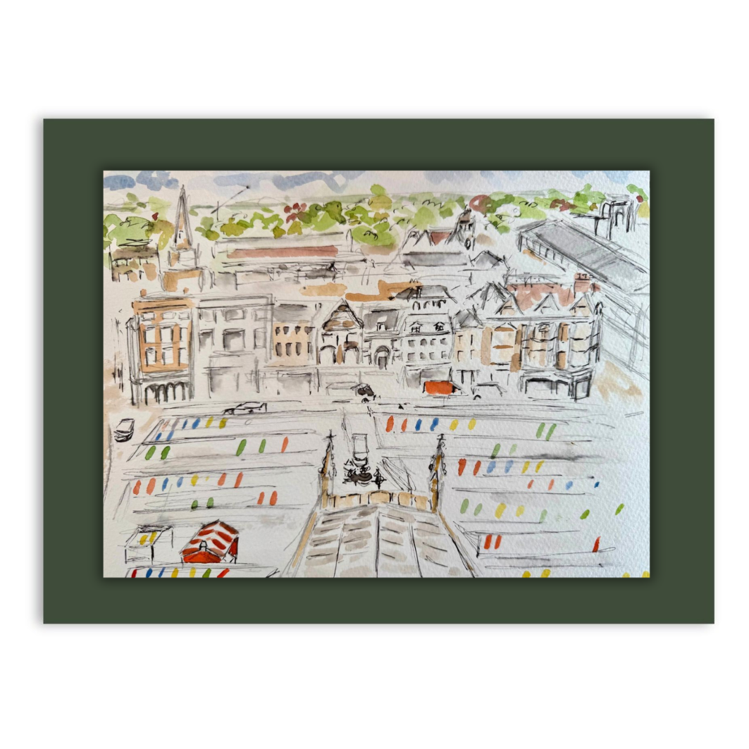 Cambridge Market Square watercolour
