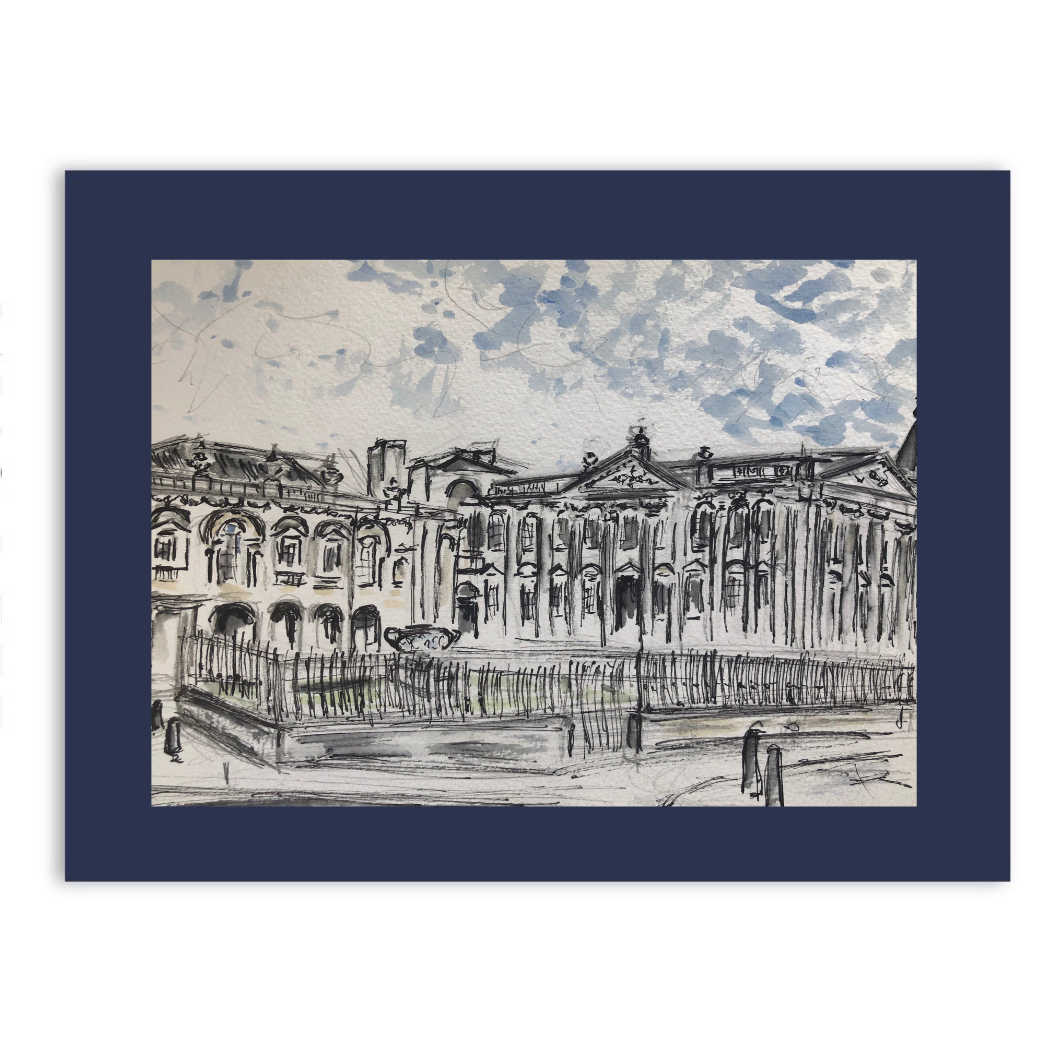 Senate House, Cambridge watercolour