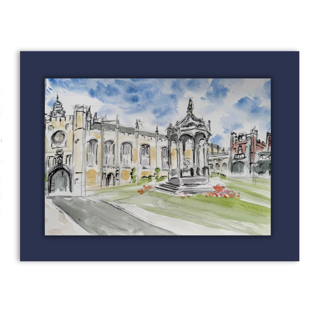 Trinity College, Cambridge watercolour