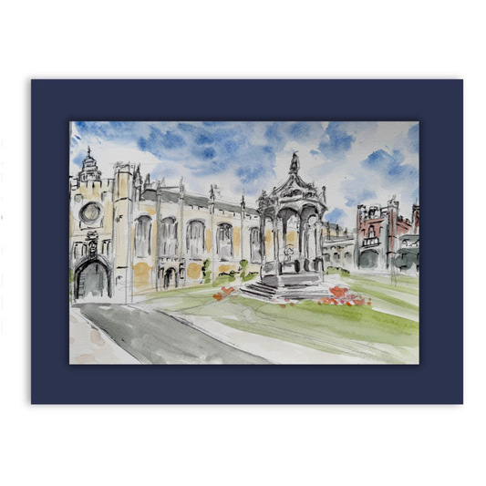 Trinity College, Cambridge watercolour