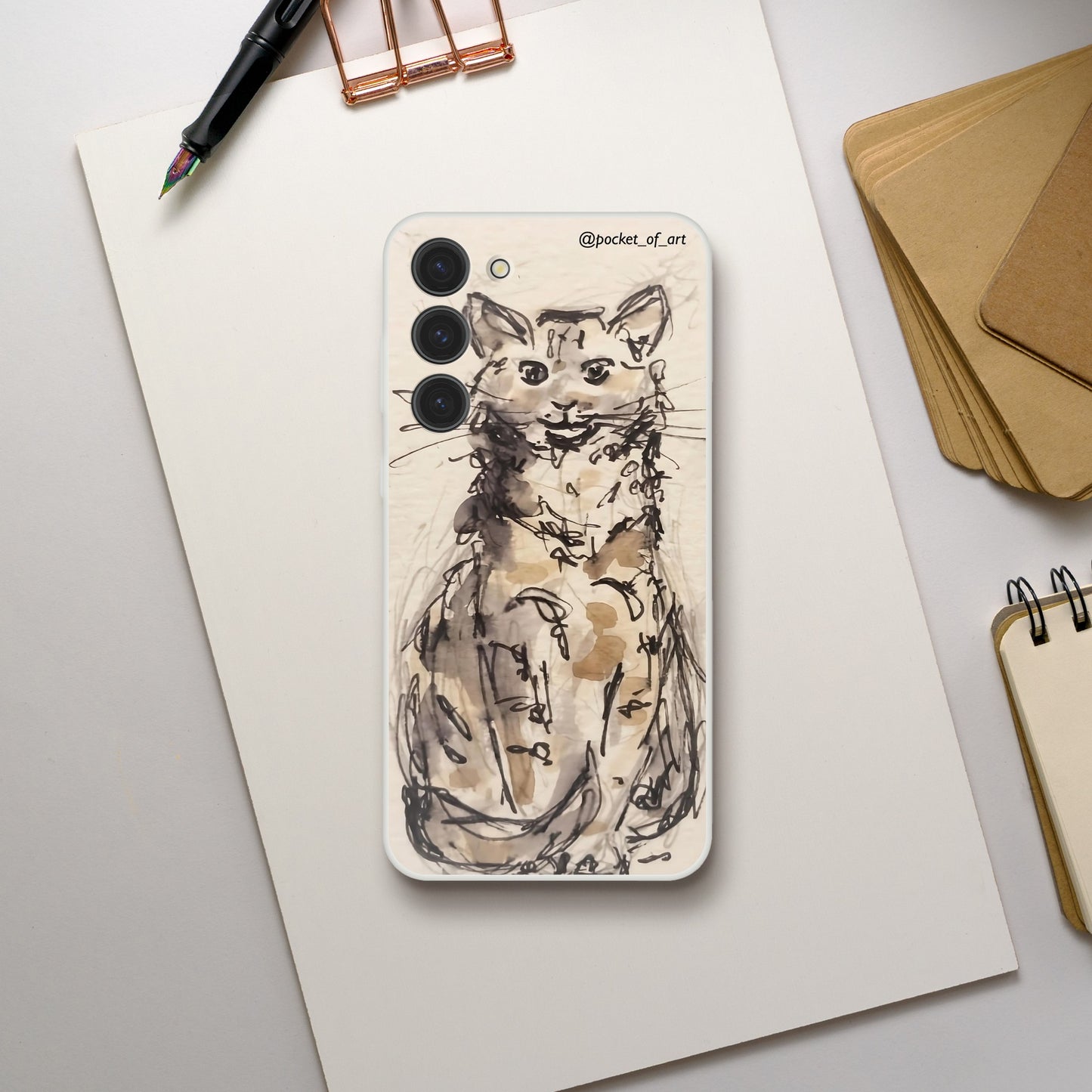 Flexi case for mobiles - Petite Cat - Pocket of Art Gifts