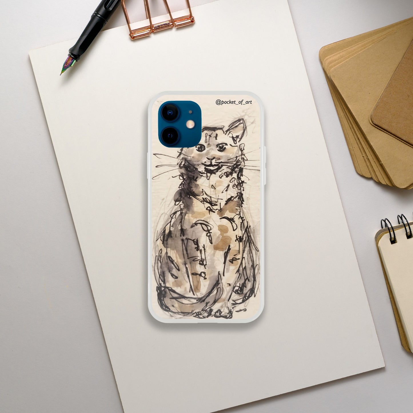 Flexi case for mobiles - Petite Cat - Pocket of Art Gifts