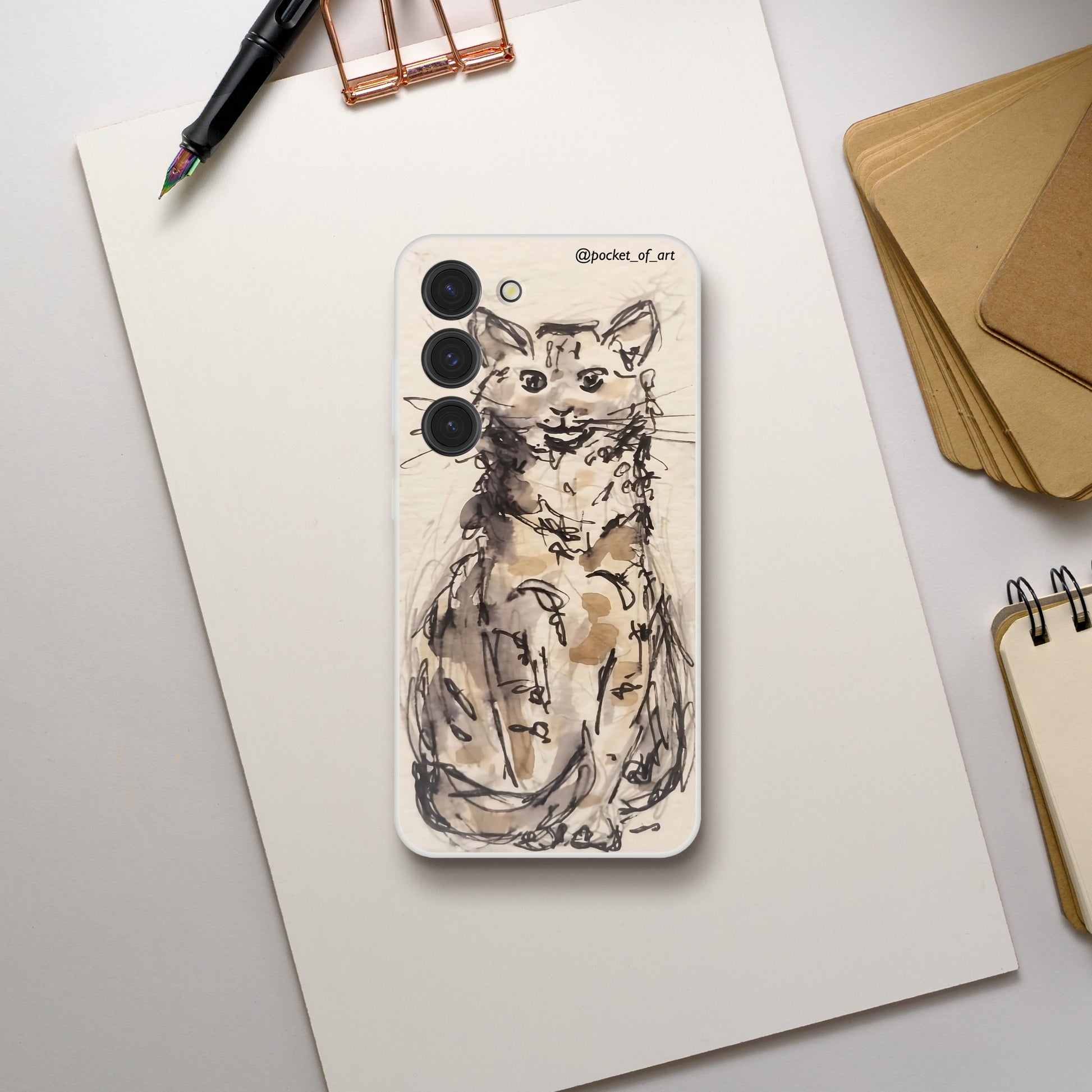 Flexi case for mobiles - Petite Cat - Pocket of Art Gifts