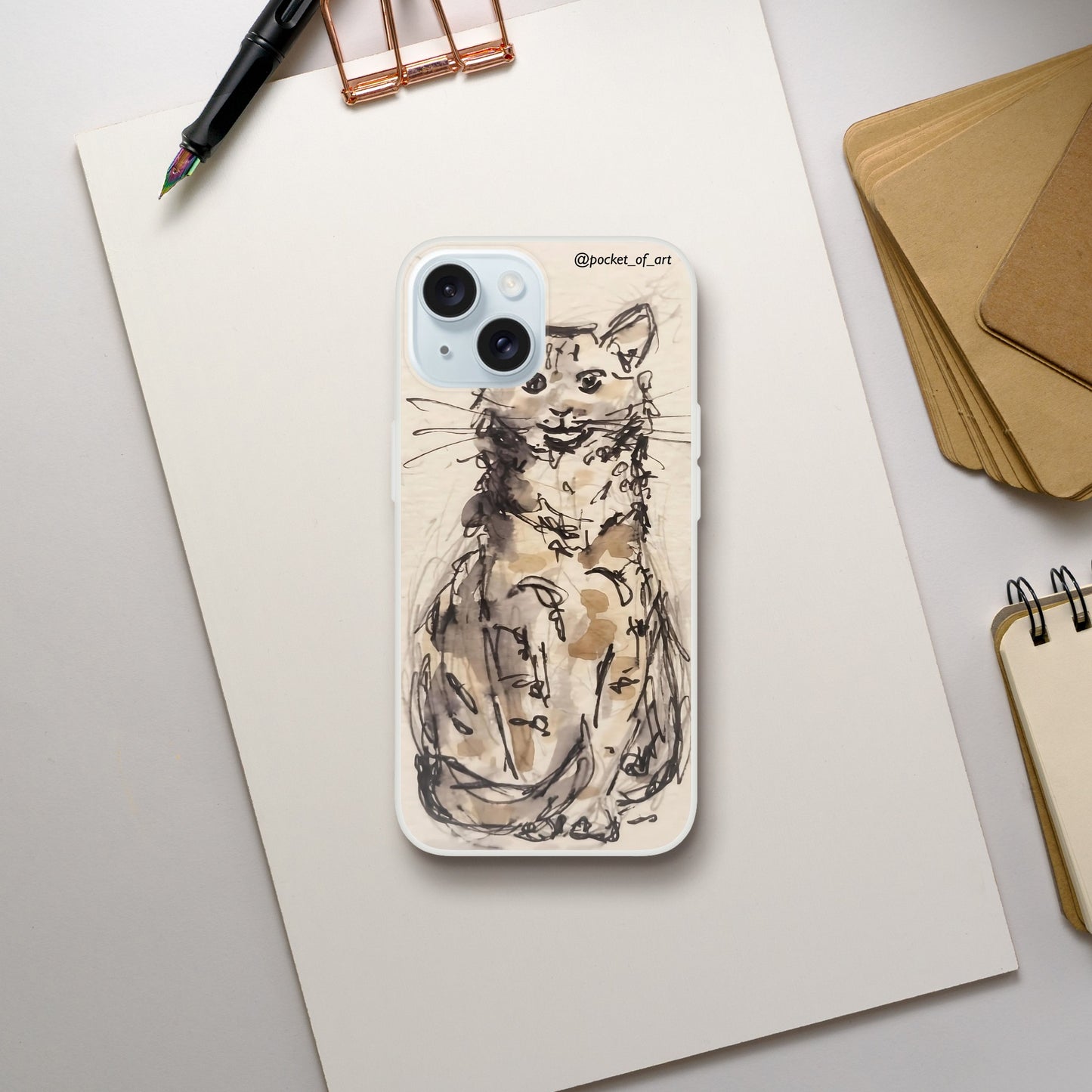 Flexi case for mobiles - Petite Cat - Pocket of Art Gifts