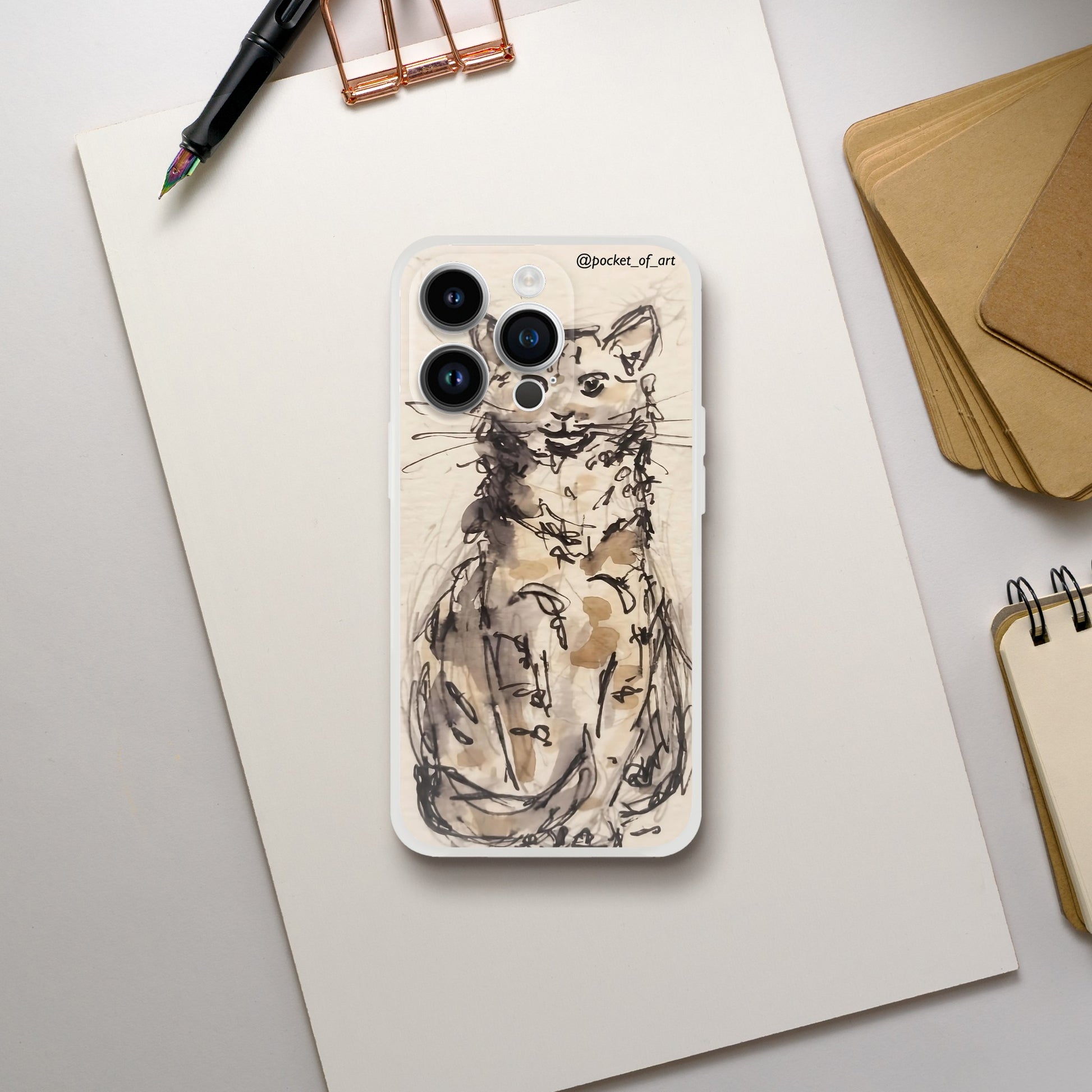 Flexi case for mobiles - Petite Cat - Pocket of Art Gifts