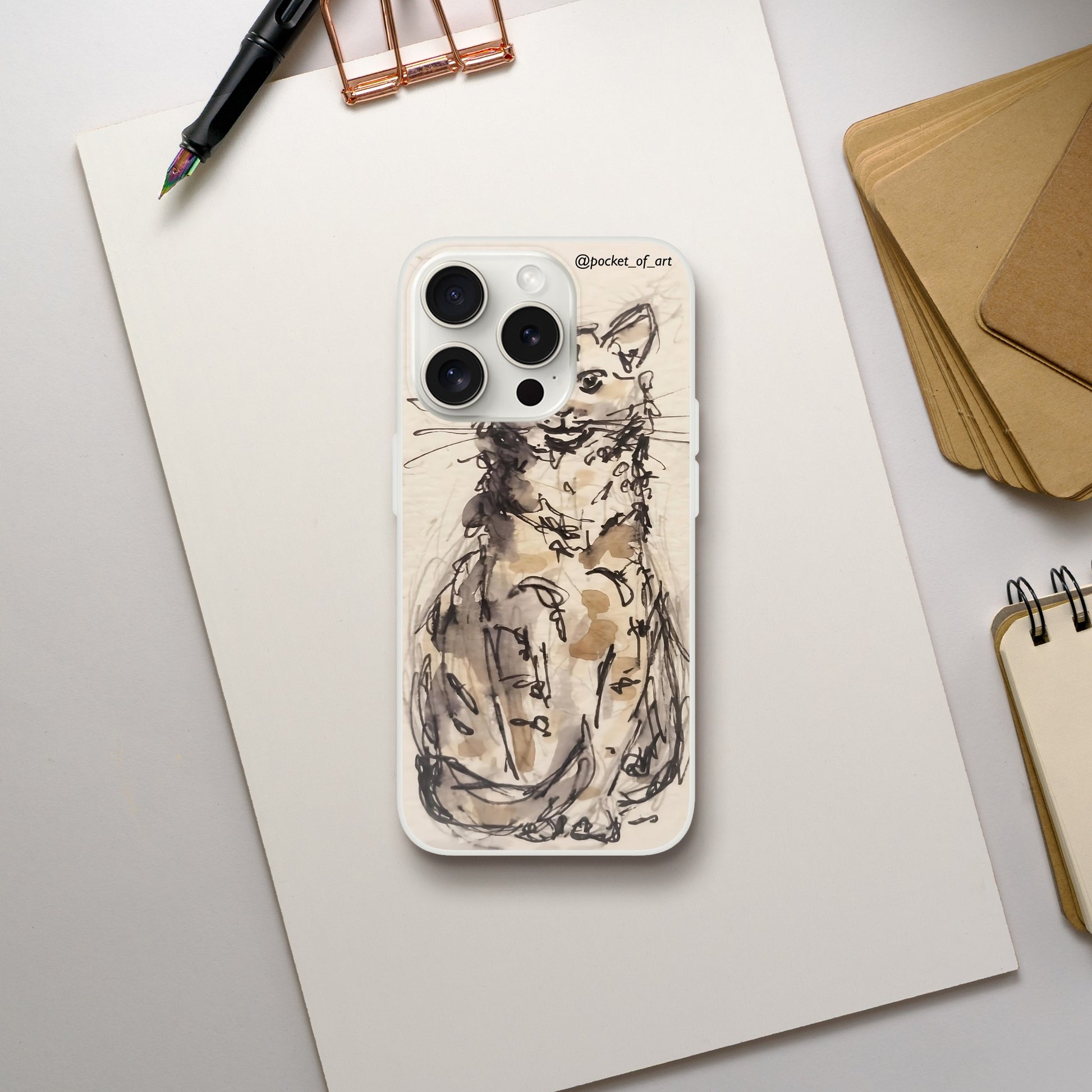 Flexi case for mobiles - Petite Cat - Pocket of Art Gifts