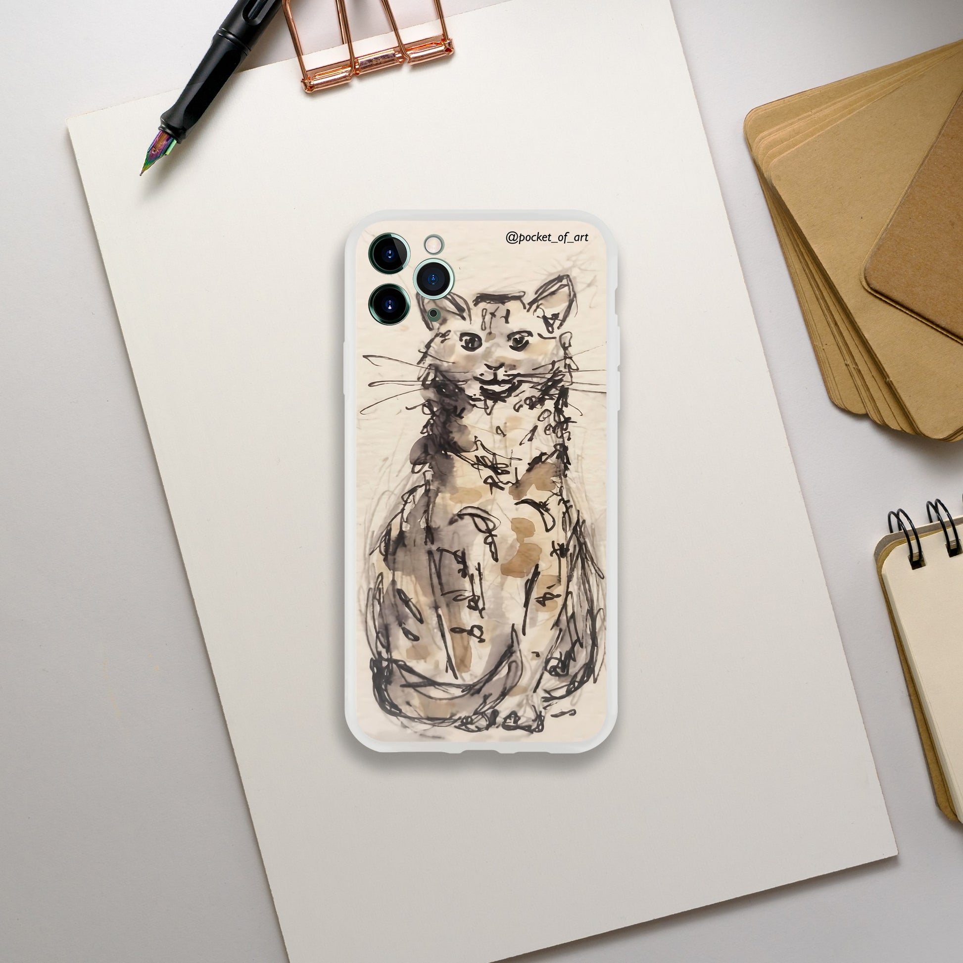 Flexi case for mobiles - Petite Cat - Pocket of Art Gifts