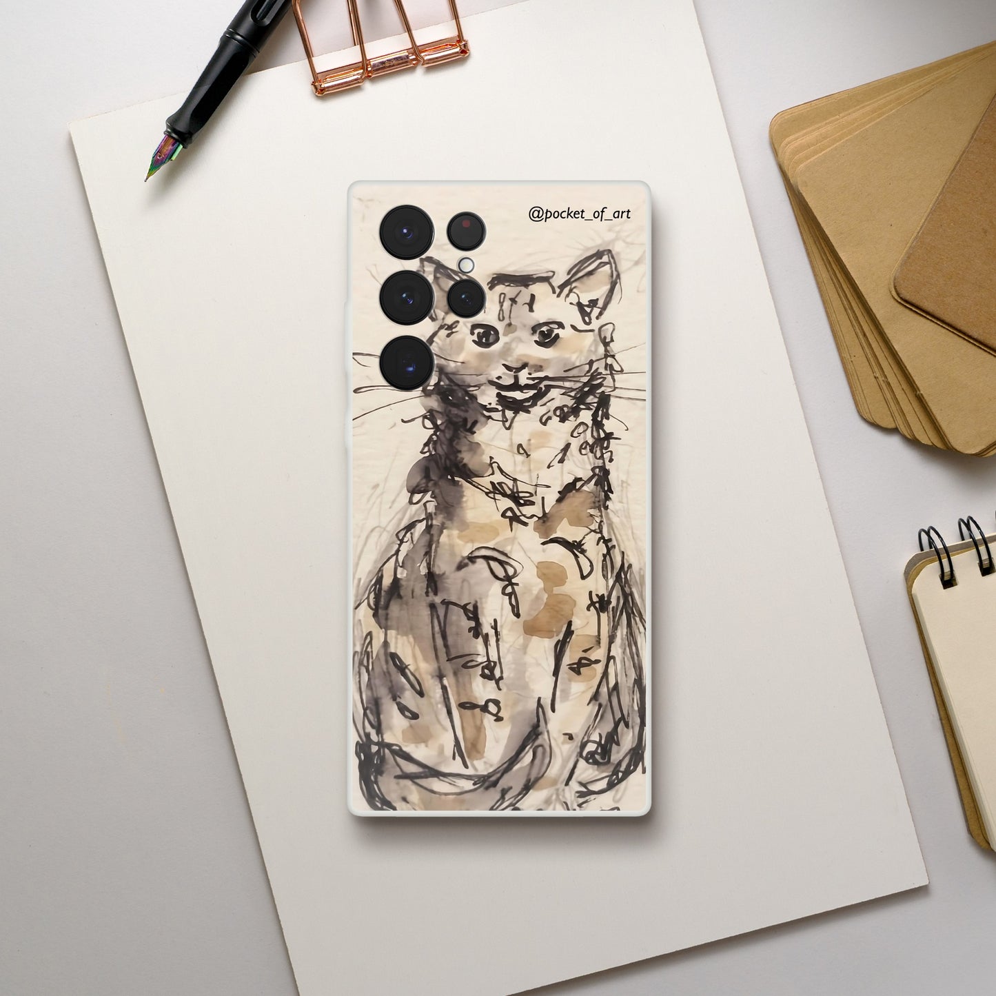 Flexi case for mobiles - Petite Cat - Pocket of Art Gifts