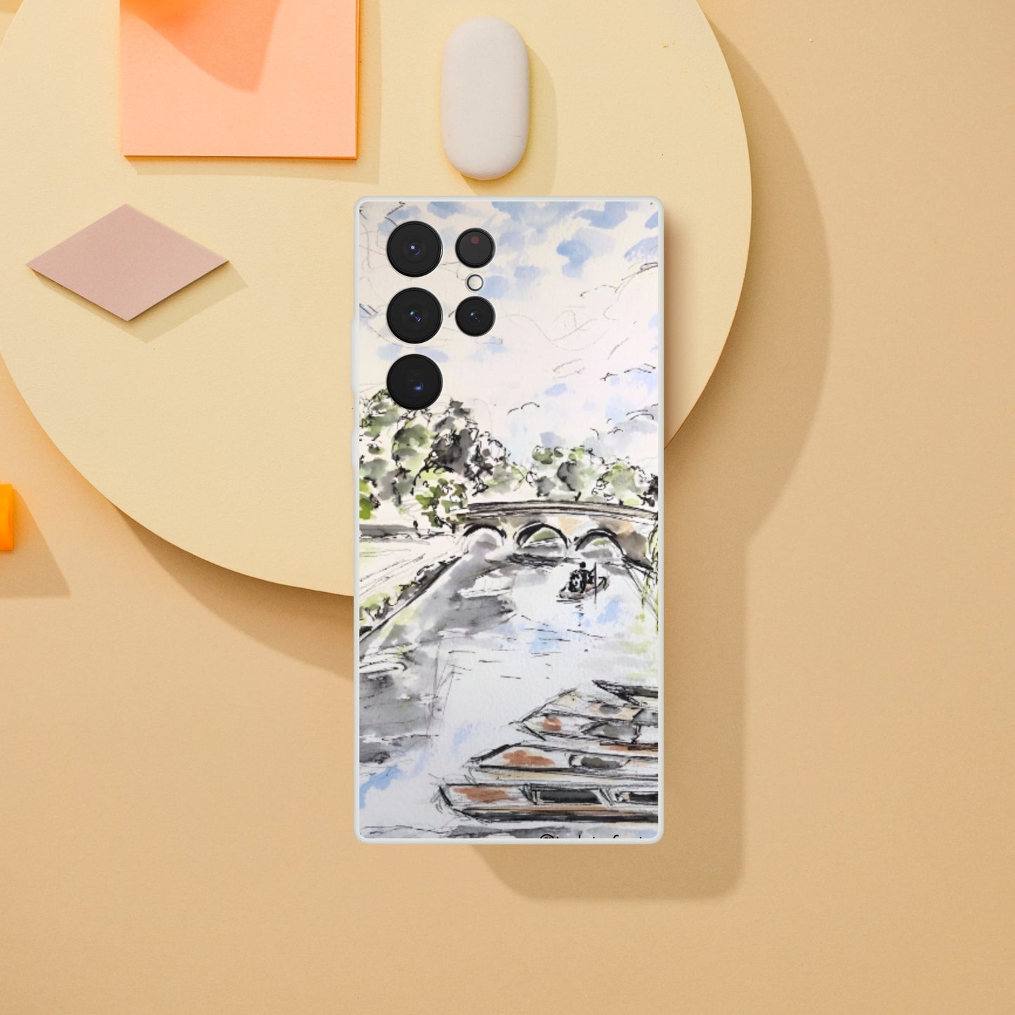 Flexi phone case - Riverside Punts - Pocket of Art Gifts