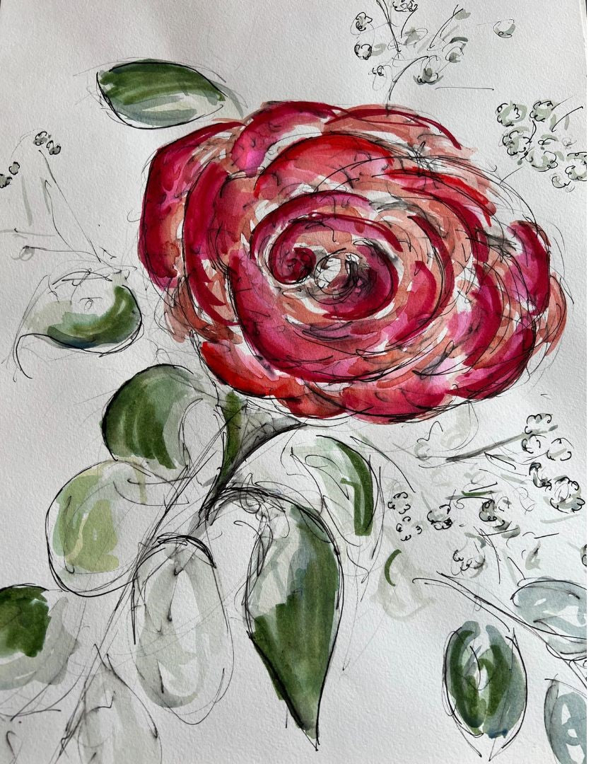 Foliage Rose - Pocket of Art Watercolour