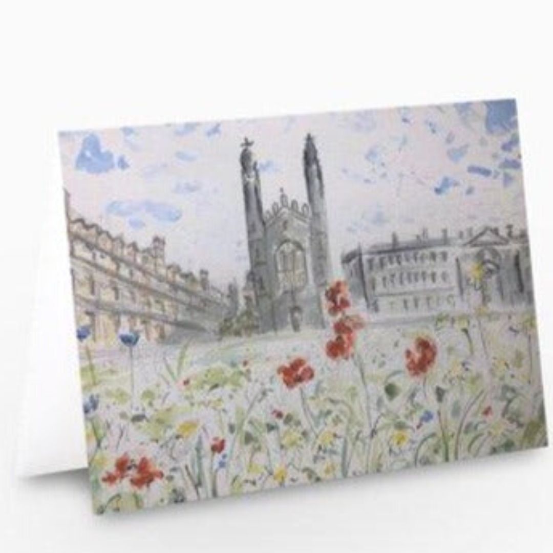 Kings The Backs summer meadow view Greetings Card - Pocket of Art Greetings Card