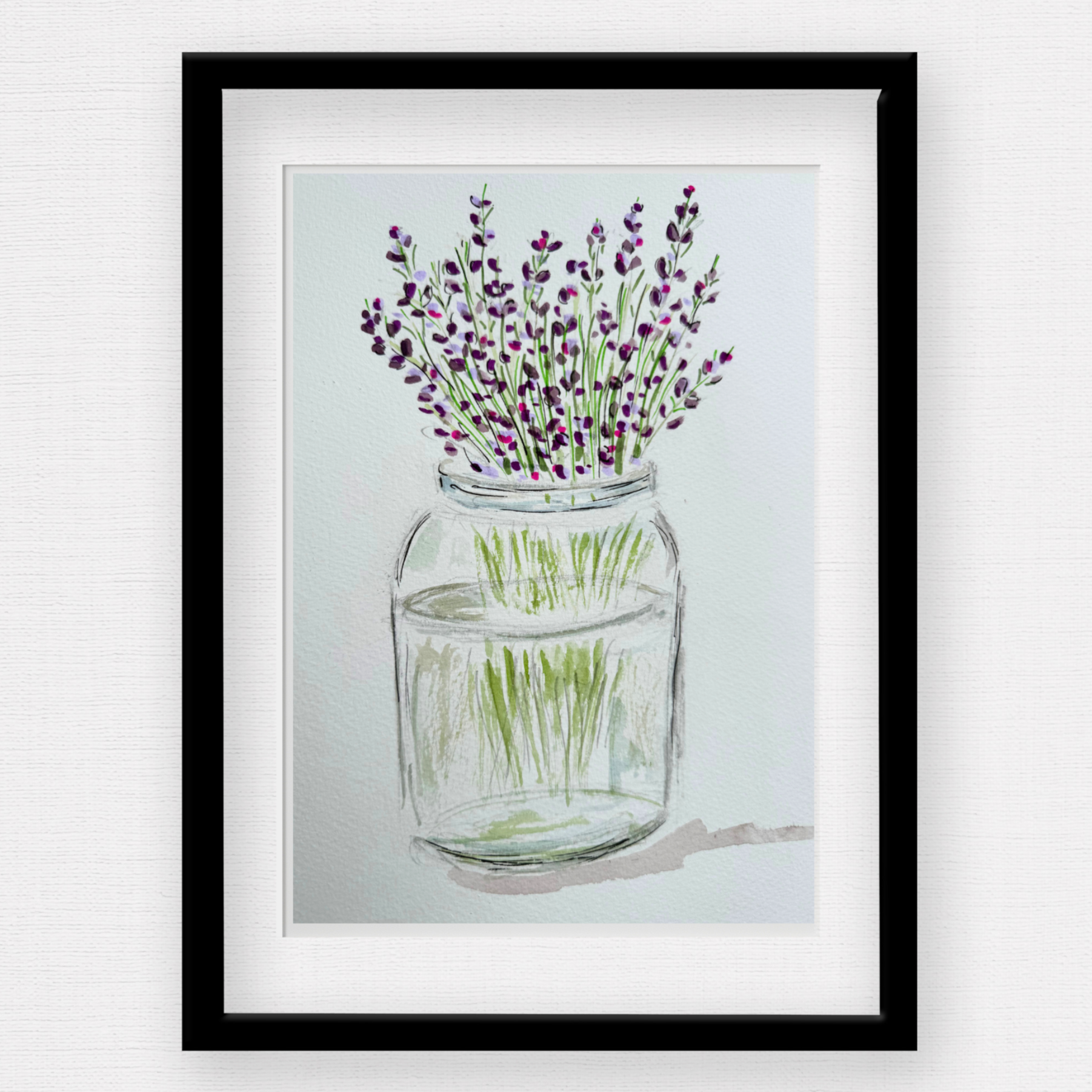 Lavender in a jar - Pocket of Art Watercolour