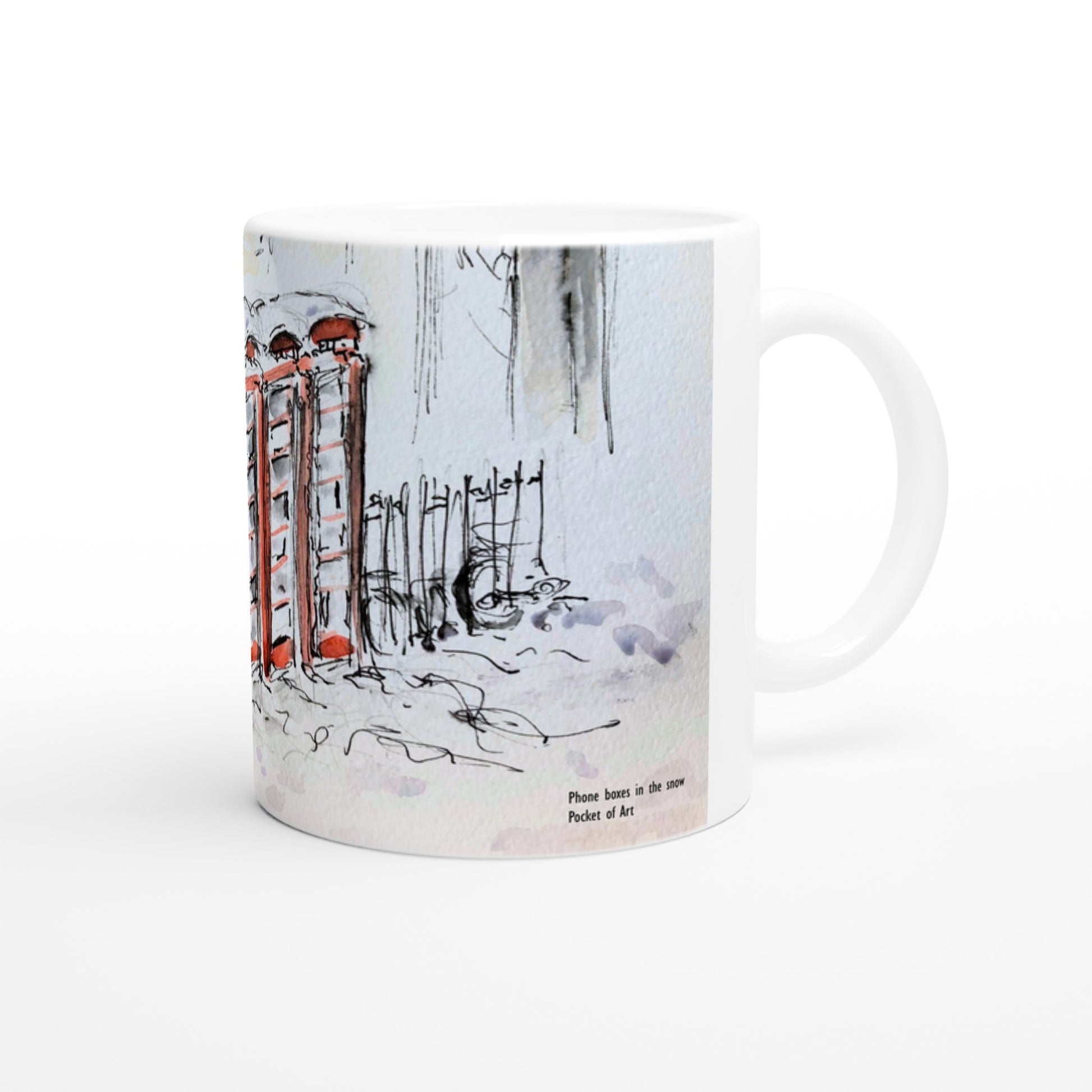 Mug - Phone boxes in snow - Pocket of Art Print Material