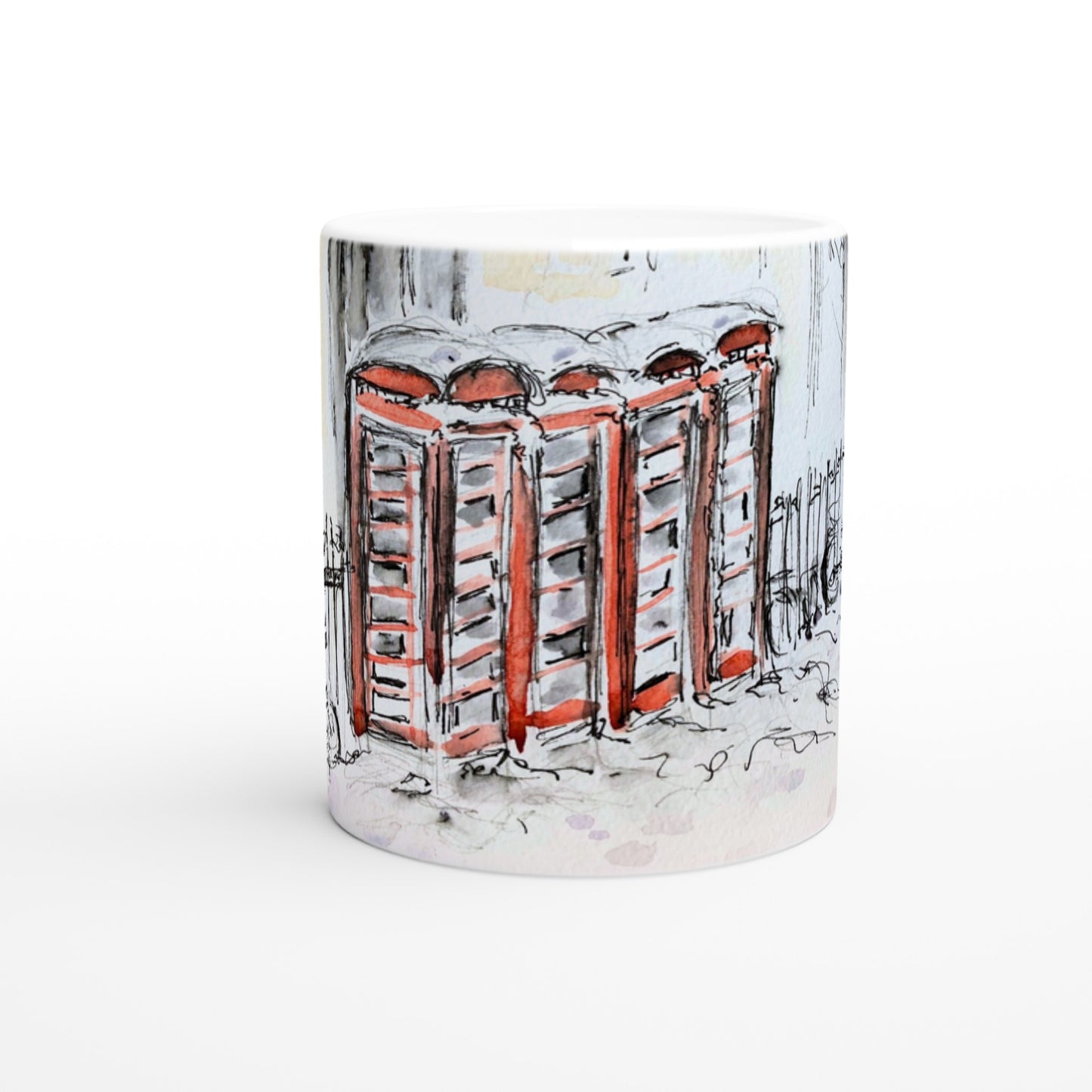 Mug - Phone boxes in snow - Pocket of Art Print Material