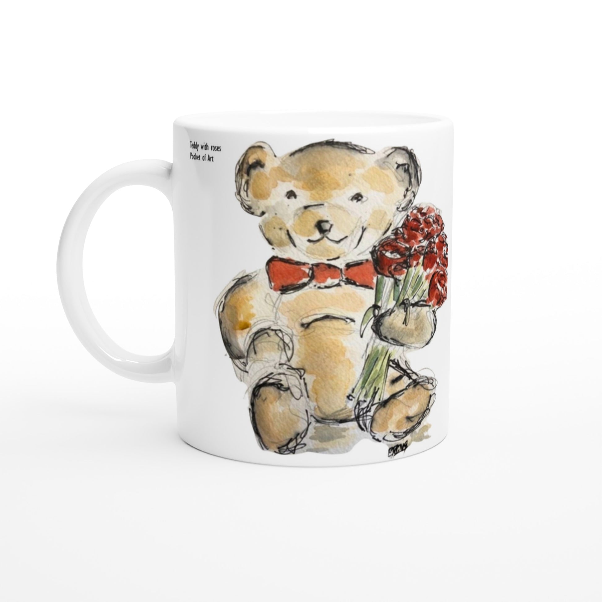 Mug - Teddy with roses - Pocket of Art Mugs