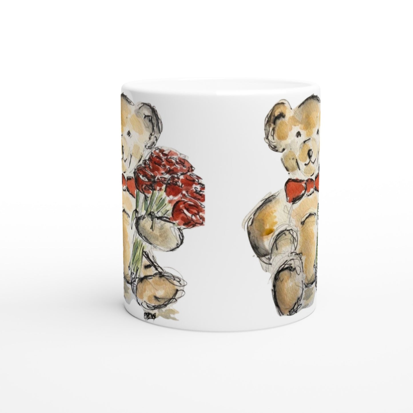 Mug - Teddy with roses - Pocket of Art Mugs