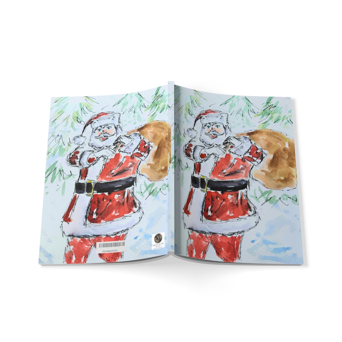 Notebook Softcover A5 - Festive Santa - Pocket of Art Paper products