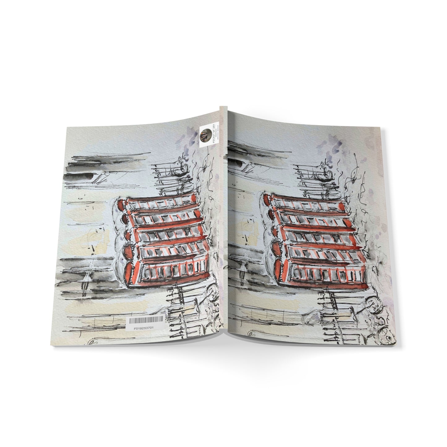 Notebook Softcover A5 - Phone boxes in the snow - Pocket of Art Paper products