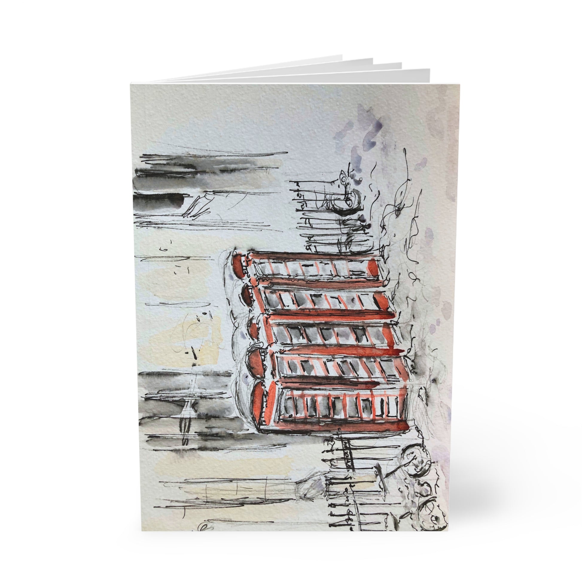 Notebook Softcover A5 - Phone boxes in the snow - Pocket of Art Paper products