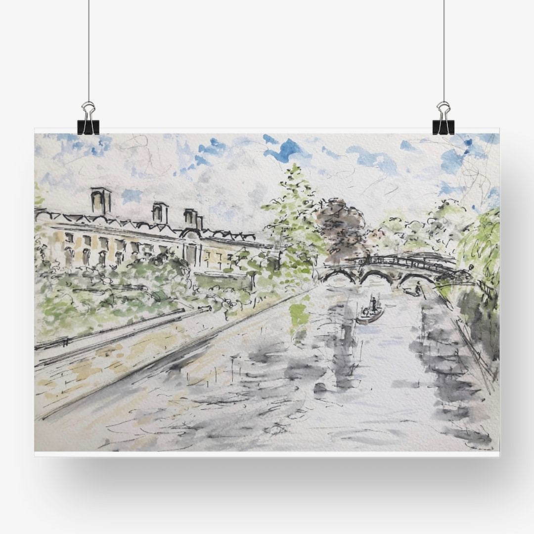 Poster Print - Cambridge Riverside View - Pocket of Art Poster Print