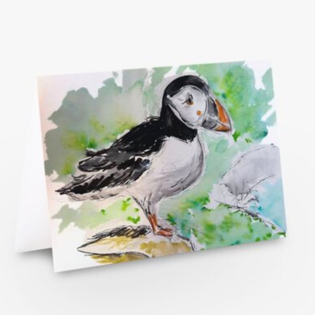 Puffin Greetings Card - Pocket of Art Greetings Card