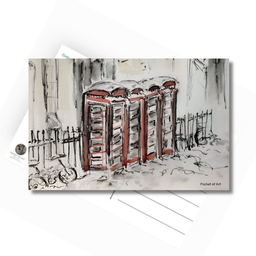 Red Phone Boxes - Postcard - Pocket of Art Postcard