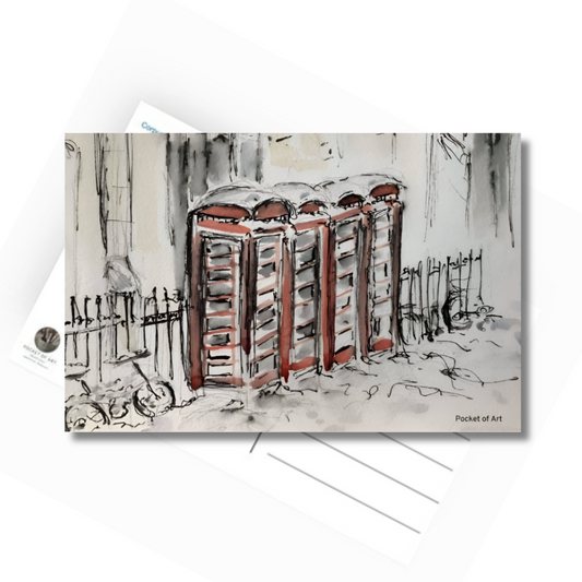 Red Phone Boxes - Postcard - Pocket of Art Postcard