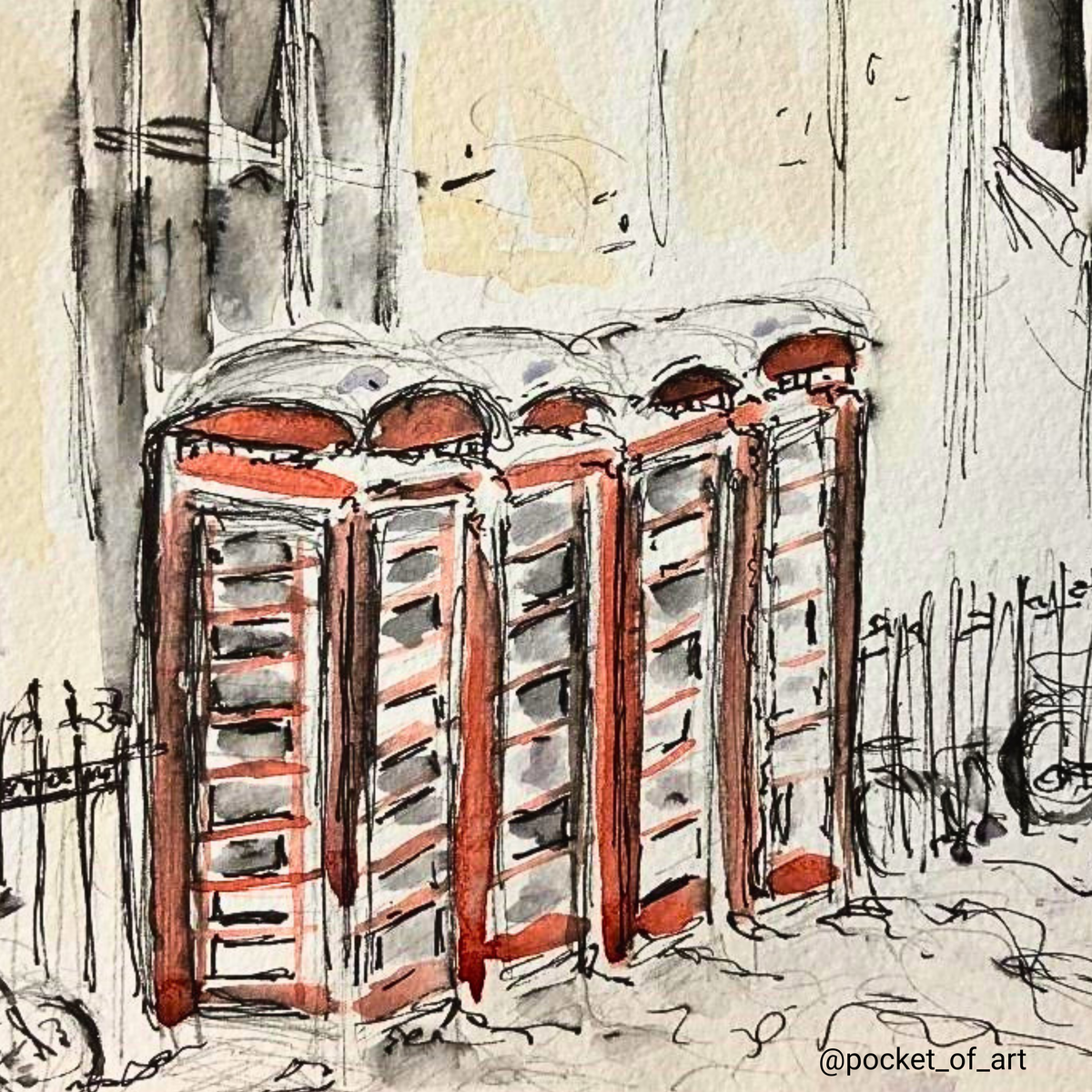 Tote Bag King's Phone Boxes in the snow