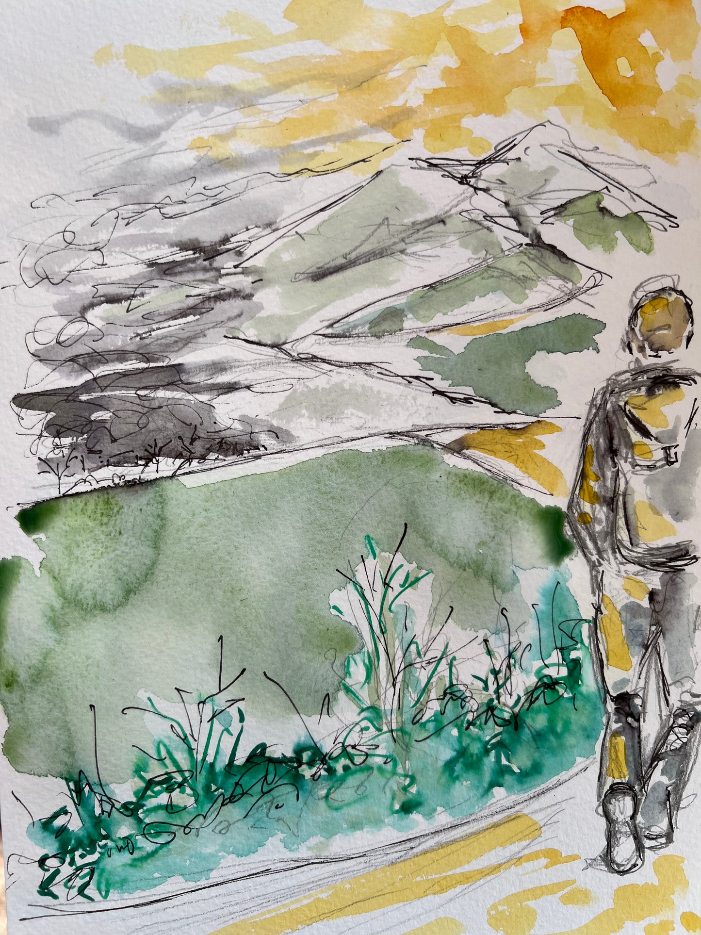 Stepping out on the Path - Pocket of Art Watercolour