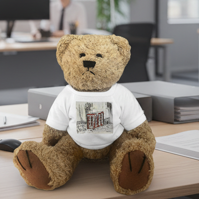 Teddy with phone boxes in the snow Tshirt