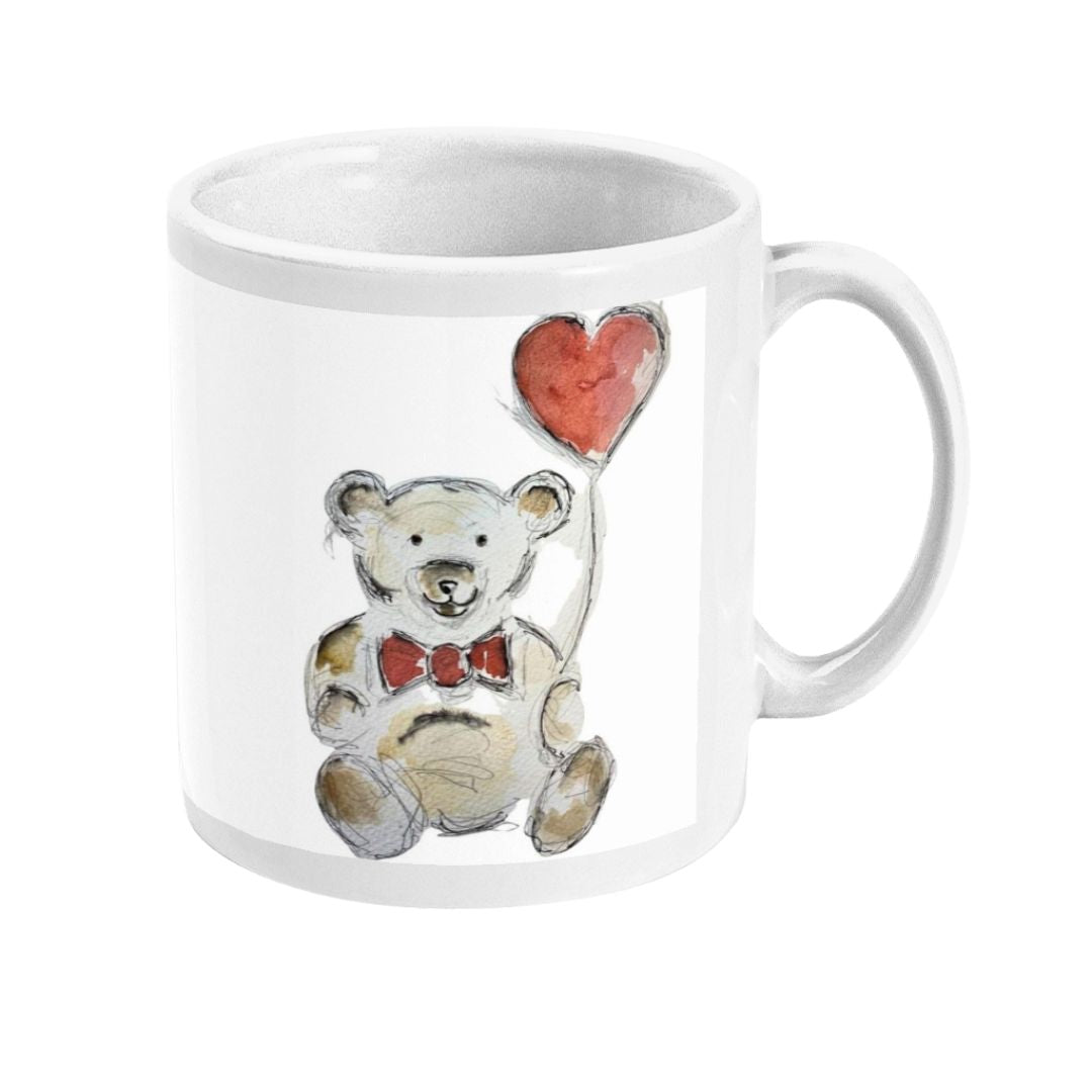 Mug with Teddy and Heart Balloon