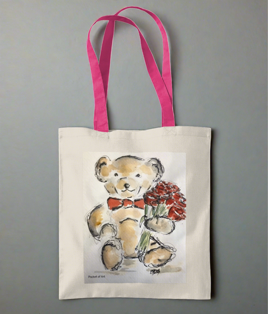 Tote Bag Teddy with Roses