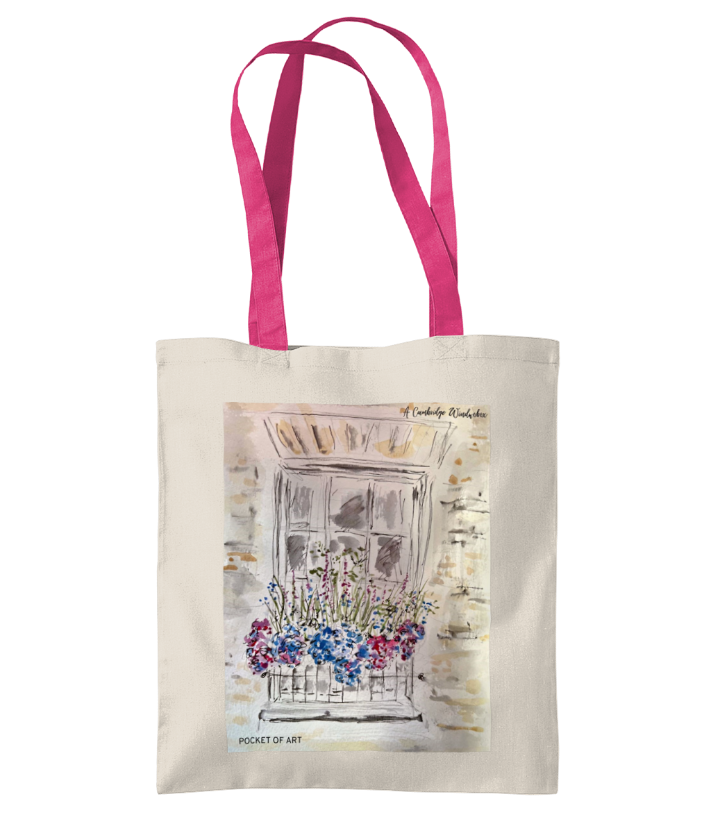 Tote Bag - Cambridge window-box - Pocket of Art Tote Bags