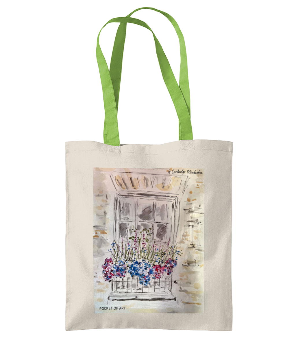 Tote Bag - Cambridge window-box - Pocket of Art Tote Bags