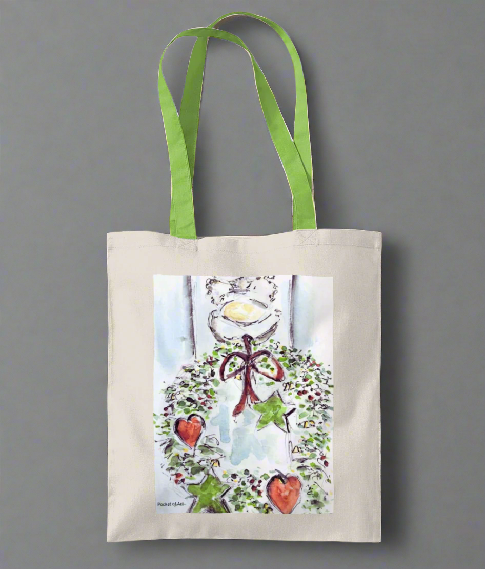 Tote Bag - Christmas Wreath - Pocket of Art Gifts