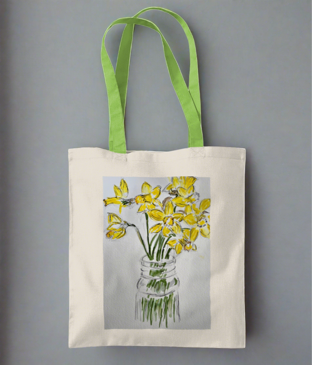 Tote Bag - Daffodils in a Jar - Pocket of Art Tote Bags