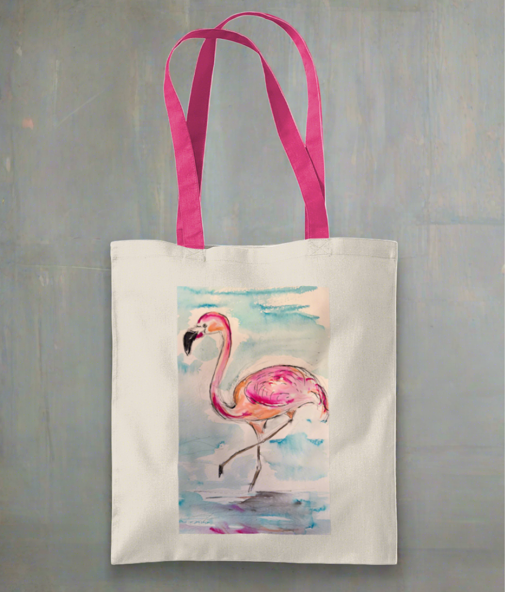 Tote Bag -Flamingo - Pocket of Art Tote Bags