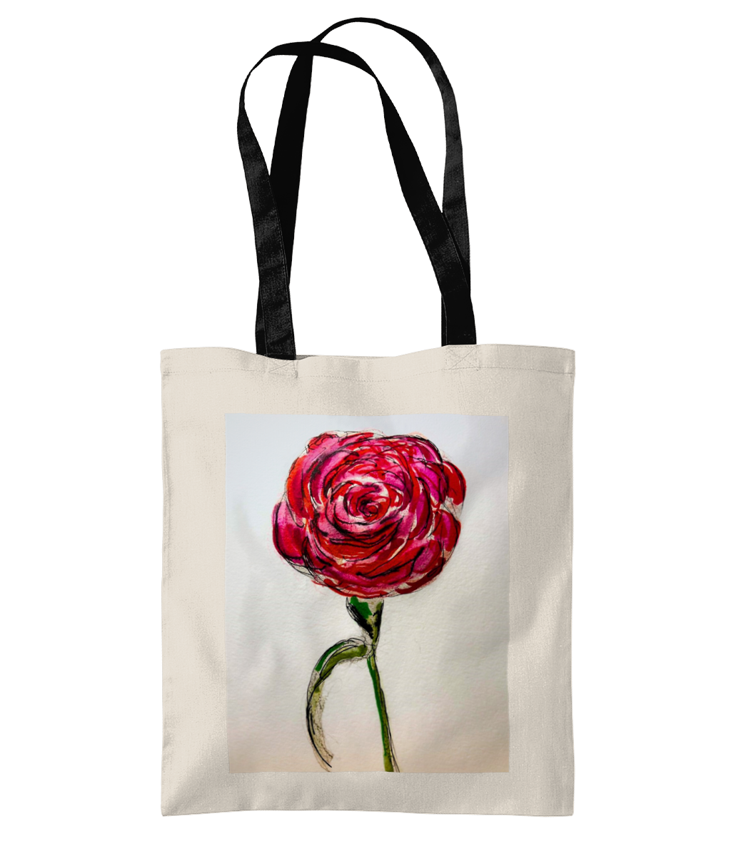 Tote Bag -Vibrant Rose - Pocket of Art Tote Bags