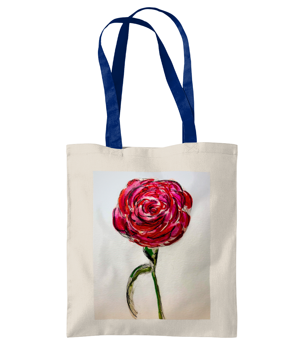 Tote Bag -Vibrant Rose - Pocket of Art Tote Bags