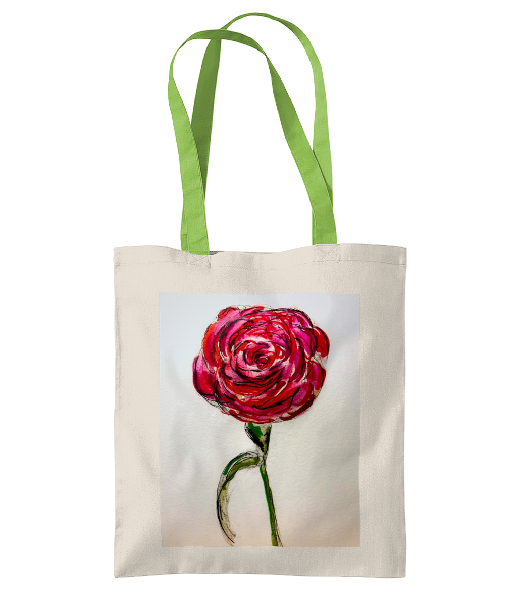 Tote Bag -Vibrant Rose - Pocket of Art Tote Bags