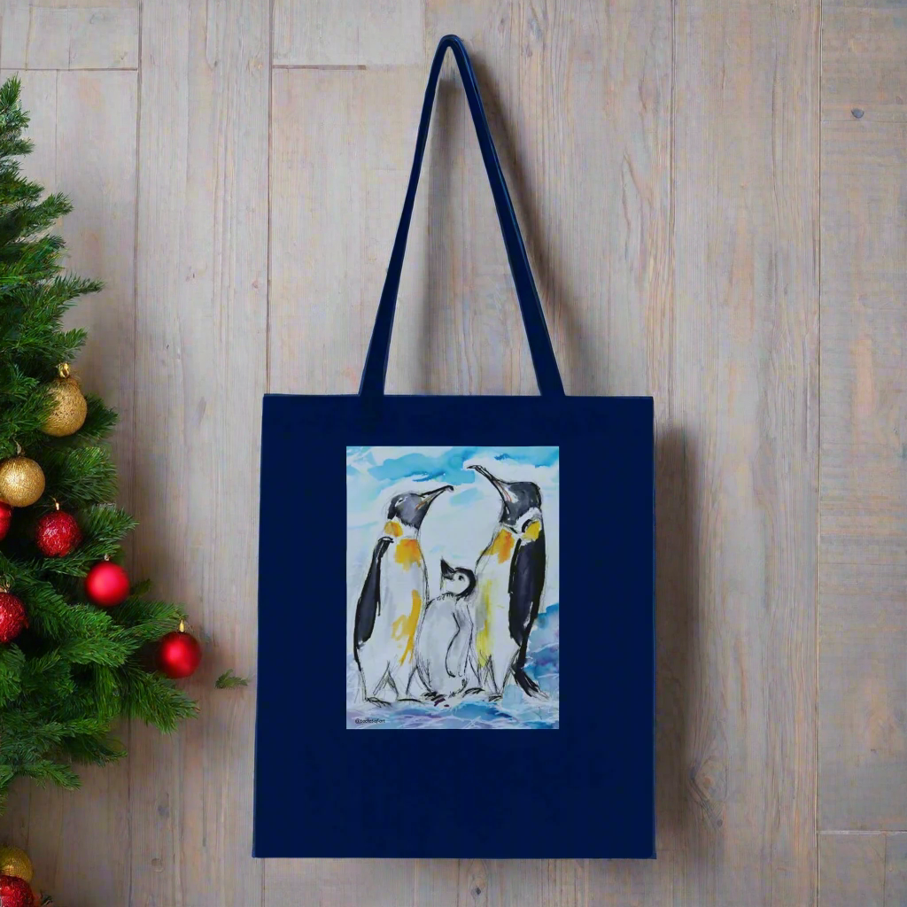 Tote Bag Navy - Penguins - Pocket of Art Greetings Card