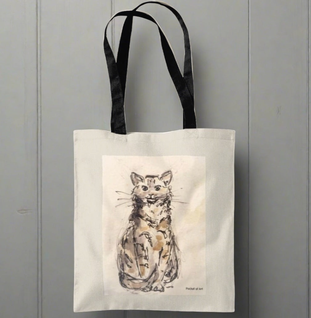 Tote Bag Petite Cat - Pocket of Art Tote Bags