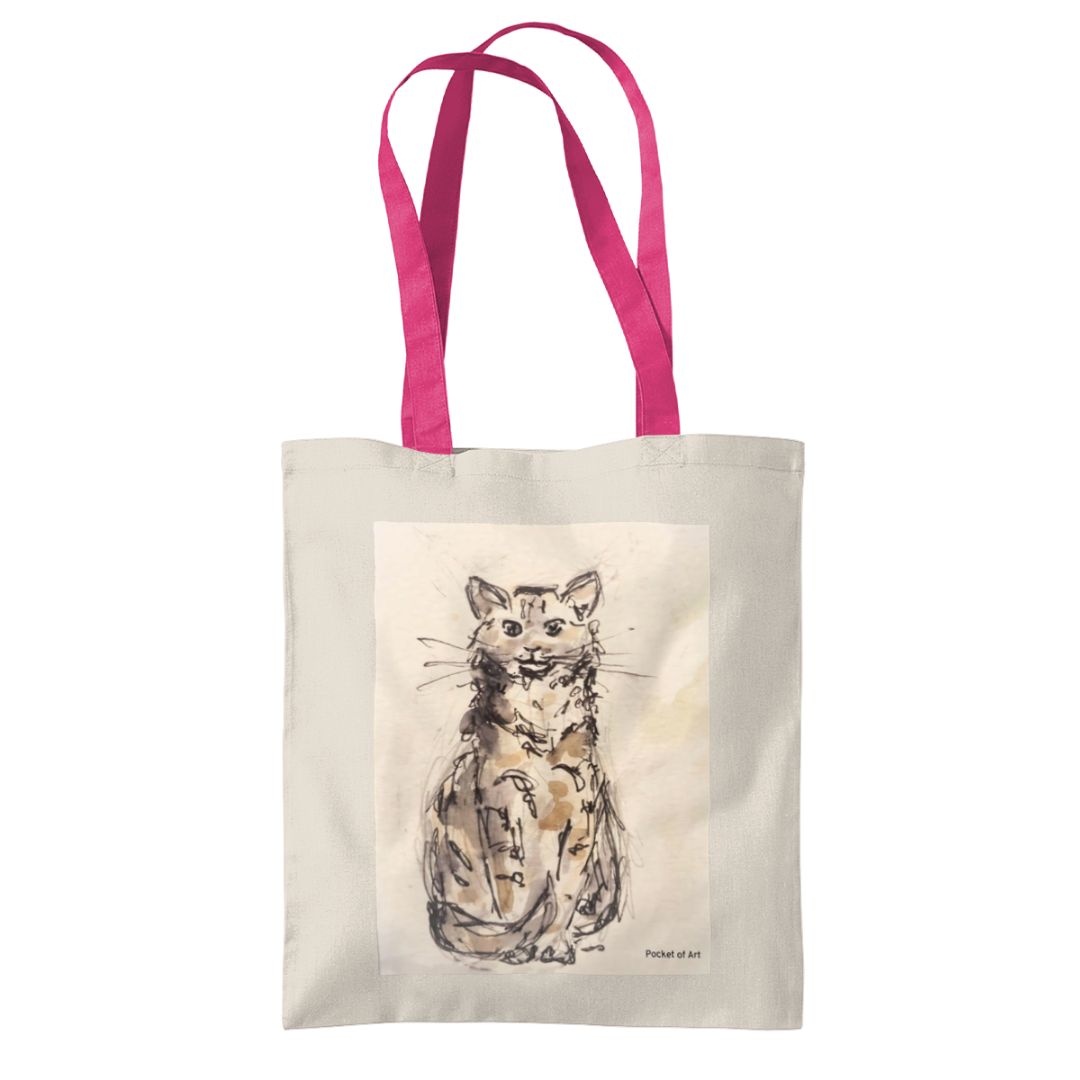 Tote Bag Petite Cat - Pocket of Art Tote Bags