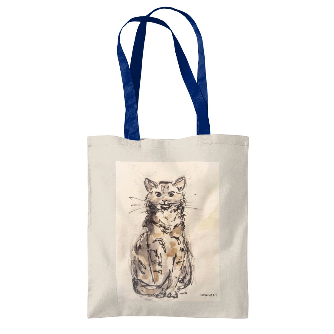 Tote Bag Petite Cat - Pocket of Art Tote Bags