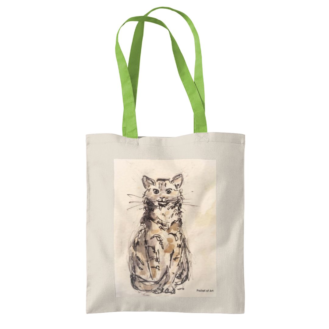 Tote Bag Petite Cat - Pocket of Art Tote Bags