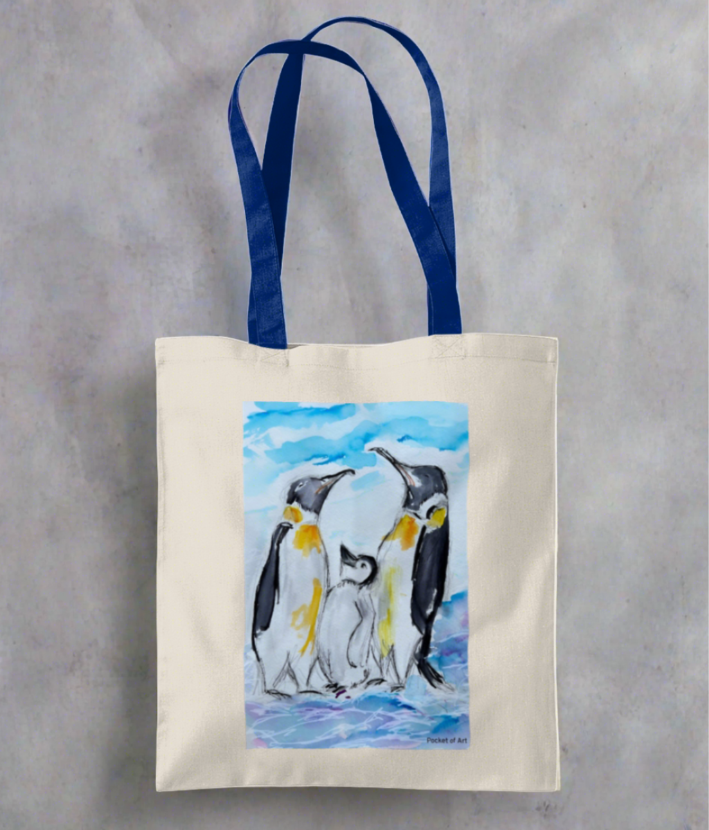 Tote Bag Petite Penguins - Pocket of Art Tote Bags