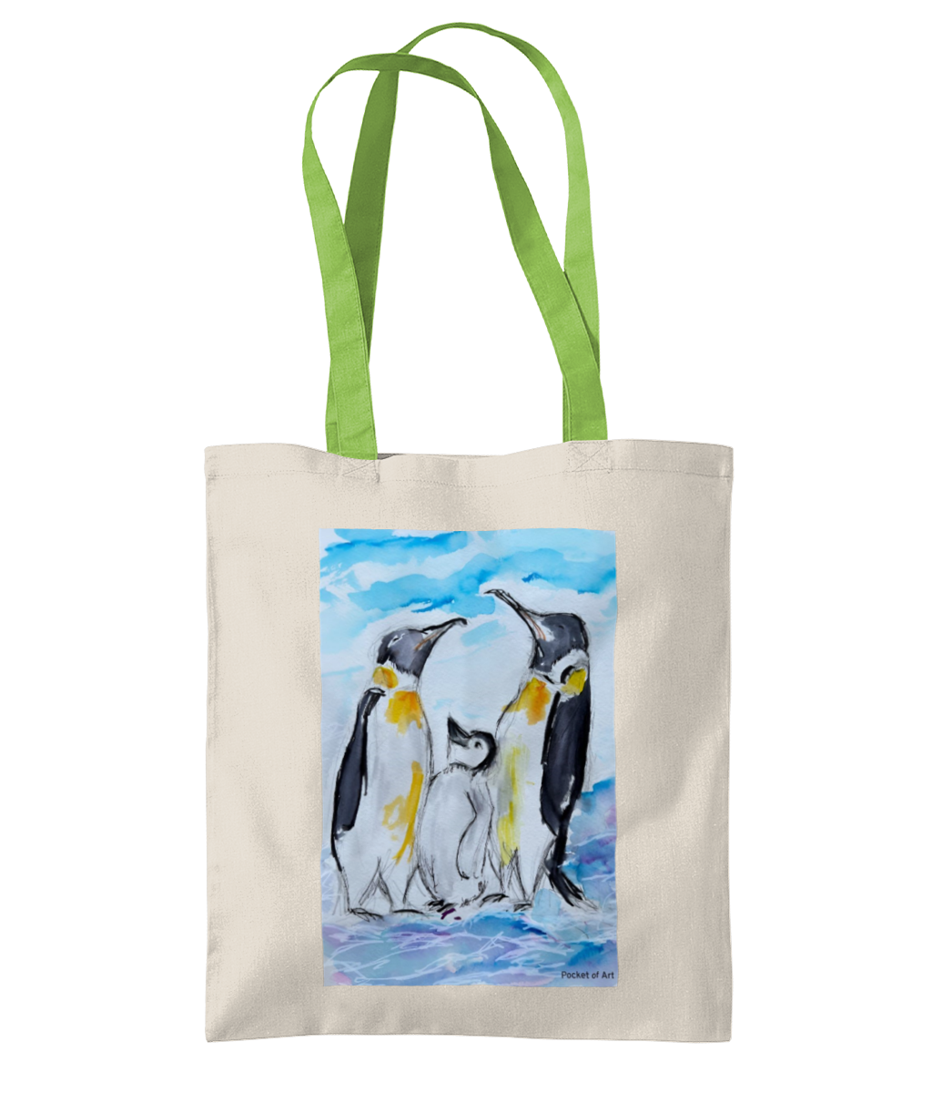 Tote Bag Petite Penguins - Pocket of Art Tote Bags