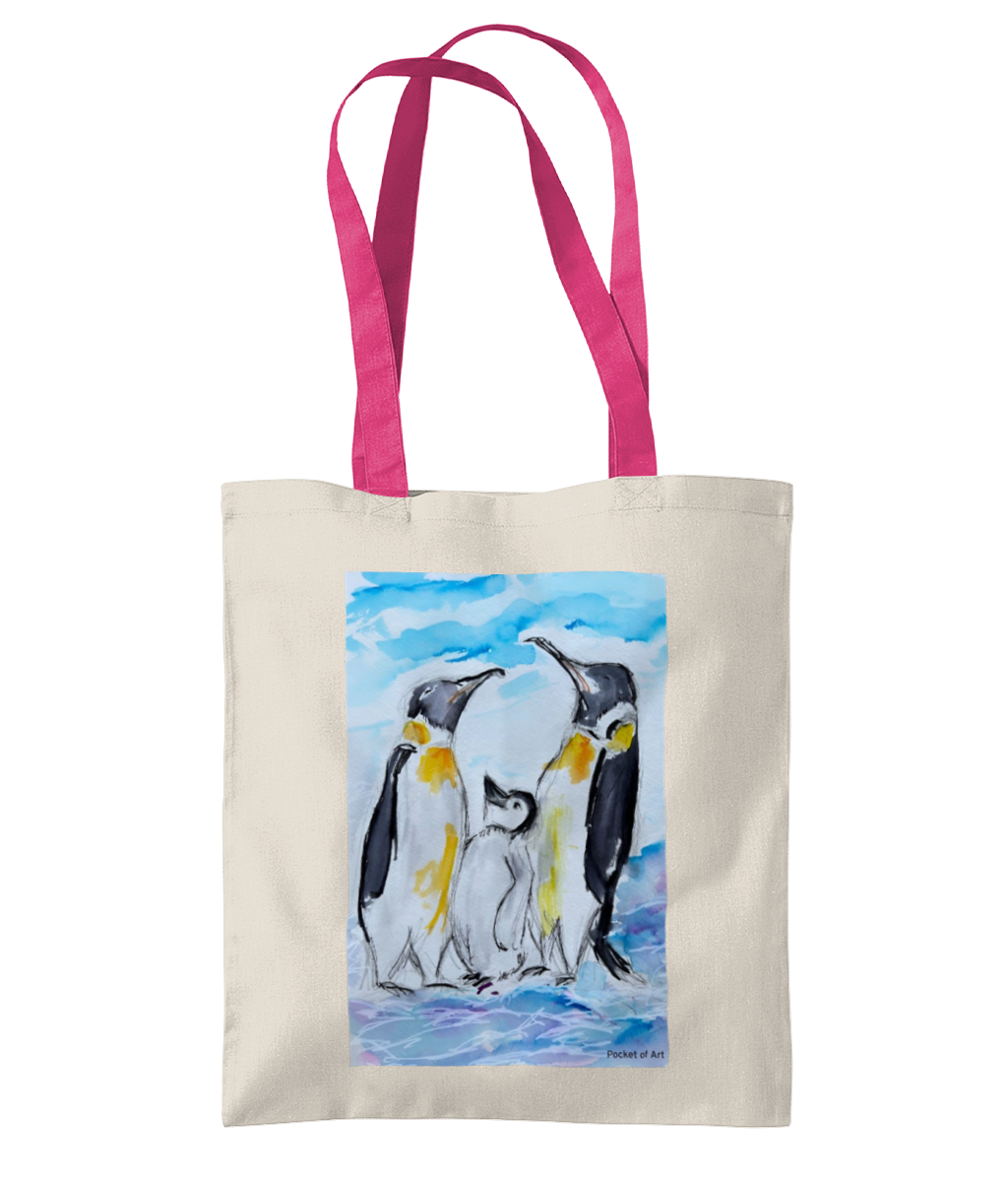 Tote Bag Petite Penguins - Pocket of Art Tote Bags